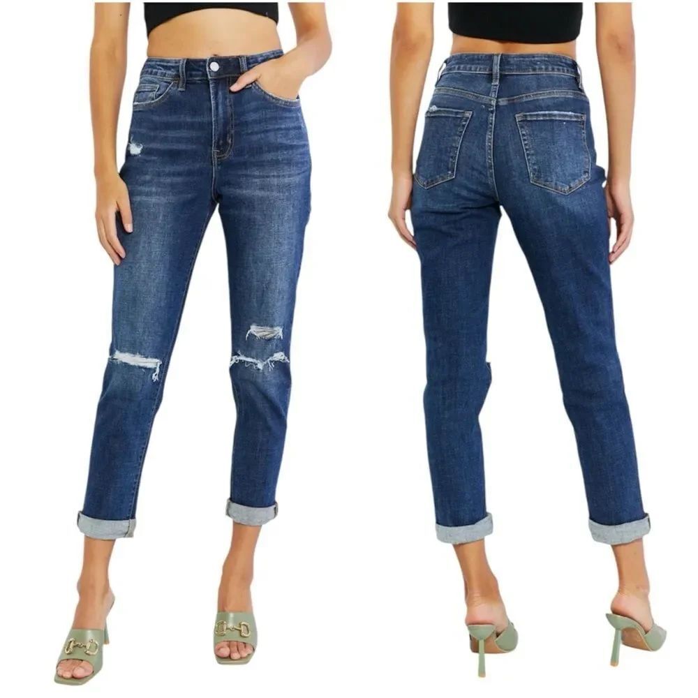 NWT VERVET Jeans Erika Stretch Mom Skinny Capri Jeans Size 28